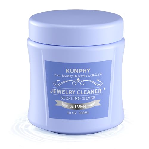 KUNPHY Jewelry Cleaner 10oz Silver Cleaner Quick and Easy Ring Cleaner for Restoring Shine Professional Silver Jewelry Cleaner for Silver Jewelry Sterling Silver Diamonds and Earrings