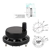 CNC Handrad Gehäuse 100PPR 6 Terminal Klemmen Elektronische Handrad Impulsgeber Handrad 60mm Encoder 5V für CNC System(schwarz) – Ansicht 2