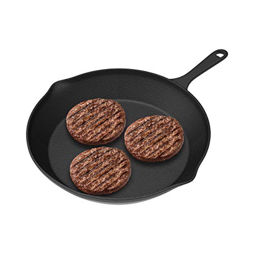 Home-Complete HC-500310 Frying Pan-Cast Iron Pre-Seasoned Nonstick 10” Skillet-Cook Pancakes, Fajitas, Meat, Pizza