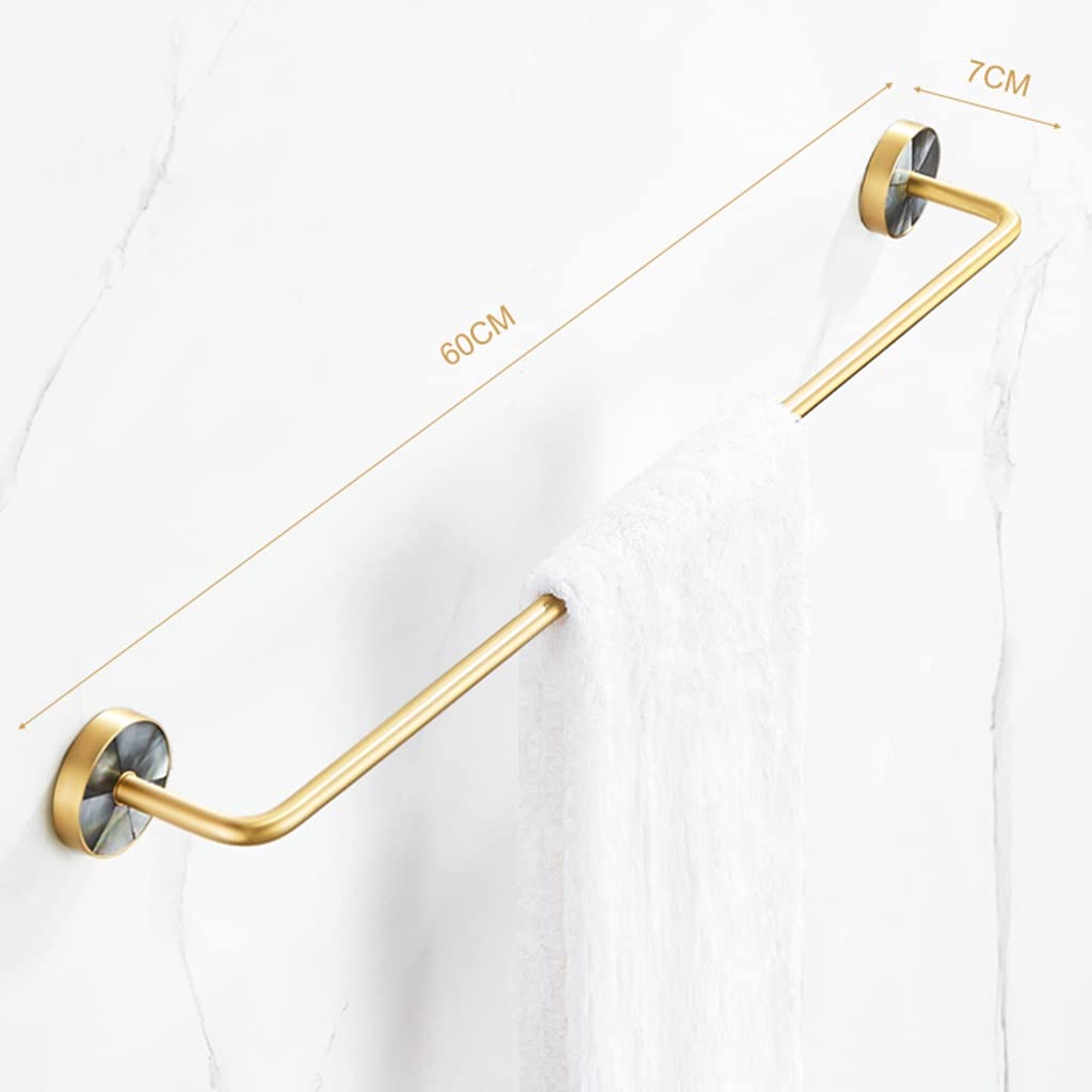 Barra para Toallas de Pared de latón Dorado Cepillado para baño y Cocina, Soporte para Toallas de Mano con Colgador de paños de Cocina y Estante de baño Plegable.