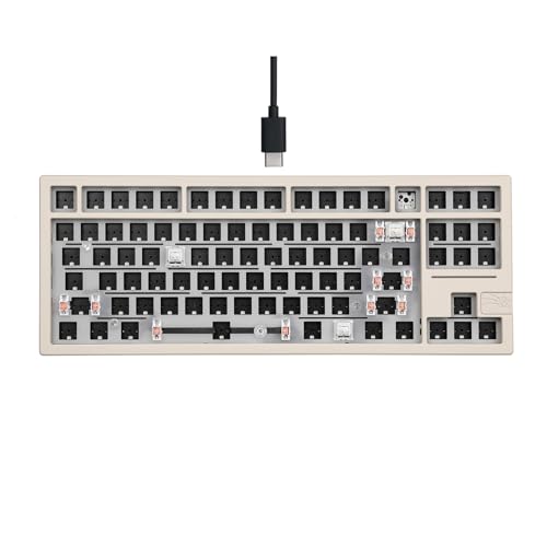 EPOMAKER x Feker Galaxy80 Gaming Keyboard, Aluminum Alloy Wired Mechanical Keyboard, Gasket-Mounted Custom Barebones Kit, Hot Swappable, NKRO RGB for Win/Mac/Linux (White)