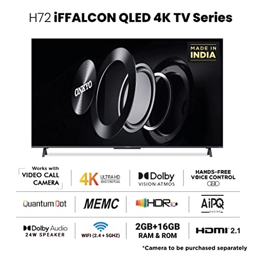 Image of iFFALCON 164 cm (65 inches) 4K Ultra HD Certified Android Smart QLED TV 65H72 (Black)