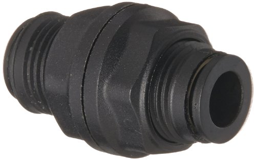 Legris 3116 56 00 Nylon & Nickel-Plated Brass Push-to-Connect Fitting, Inline Bulkhead Union, 1/4