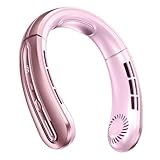 首掛け扇風機 ネックファン 携帯扇風機 大容量 小型 軽量 大風量 ポータブルネックファン USB充電式 ミニ扇風機 折り畳み収納可能 モバイル扇風機 高温対策 ネック冷却クーラー 角度調整可能 首掛けクーラー 快適装着感 U型首掛け扇風機 花見 花火大会 防災グッズ 母の日 父の日 (ピンク)