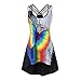 Produktbild KIMODO Tops T-Shirt Damen Shirt Chiffon Bluse Langarmshirt Frauen Sommer Mode Lässige V-Ausschnitt Wasserdruck Ärmelloses Geknotetes Tanktop (Schwarz-A, XL)