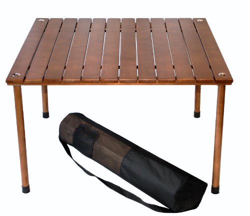 Table in a Bag W2716 Original Low Wood Portable Table with Carrying Bag, Brown