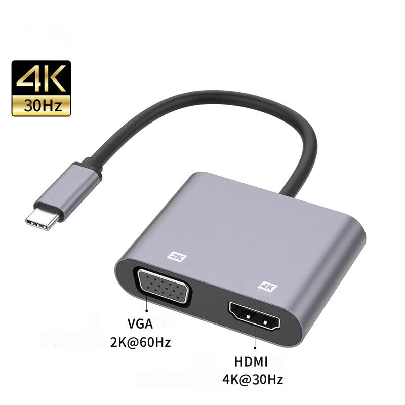 pickyegg.com USB-C Type C to VGA HDMI Adapter Thunderbolt 3 VGA Adapter for MacBook Laptop Smartphone
