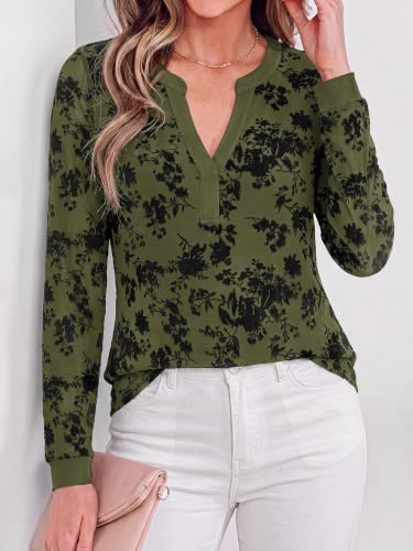 BTFBM Womens Tops Floral Sheer Mesh Long Sleeve Blouses Dressy Casual - image 8
