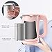 BonNoces Portable Electric Kettle - 0.5L Small Stainless Steel Travel Kettle - Quiet Fast Boil & Cool Touch - Perfect for Traveling Boiling Water, Coffee, Tea (Pink)