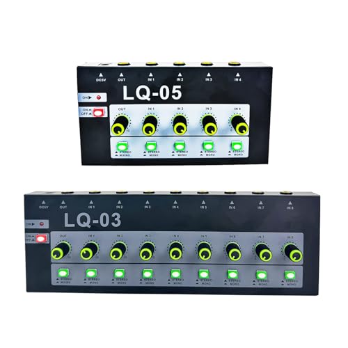 Console de mixage portable stéréo 4/8 canaux avec châssis en métal robuste