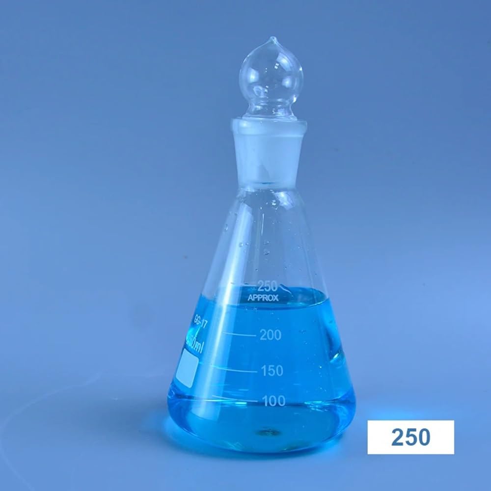 Botella de vidrio de borosilicato, Matraz Erlenmeyer de vidrio con tapa 24/29, 50-5000 ml, for laboratorio(2000ml)