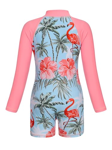 Image of Girls Swimwear Rash Guard One Piece Swimsuit Kids Bathing Suit Sunsuit | Mermaid /Floral Swim Suit UPF 50+ Sunsuit 2-10 Years