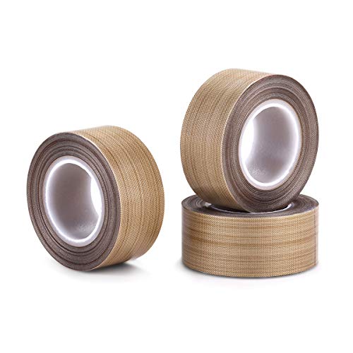 Image of PTFE Coated Fiberglass Telfon Tape,high Temperature Tape;Drying Mechanical Conveyor Belt; Welding Sealing Tape; -196℃ - +300℃ (Brown, 25mm x 12yards x 0.18mm)
