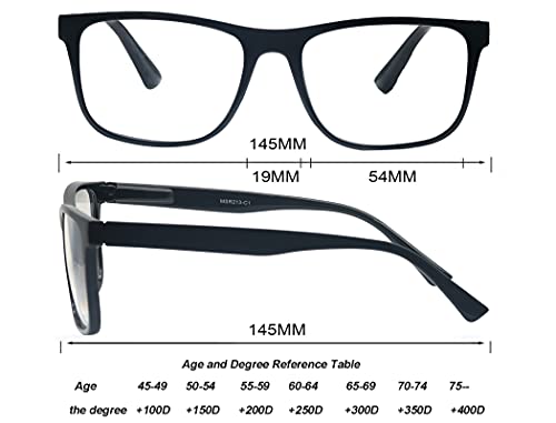 reading glasses 150 oversized large square men readers black frame 4 packcomfy lightweight eyeglasses for reading flexible spring hinge