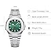 Imagen de RORIOS Relojes Minimalista para Hombre Reloj de Pulsera Analógico Cuarzo Reloj Elegante Negocios Reloj Calendario Luminoso Reloj Acero Inoxidable Verde
