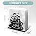 Doodlream Coffee Cup Decorative Black Metal Napkin Holder for Cafe Bar Table, 4.9