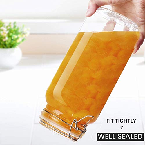 Ash & Roh® - Clear Glass Jar And Container With Air Tight Lid Storage of Spices and Dry Fruit (1500 ML SQUARE, 2)