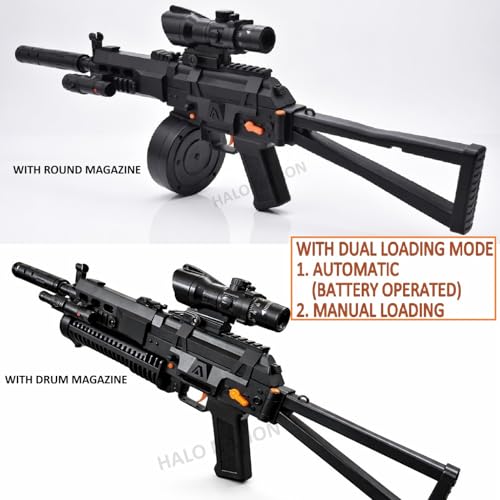 Image of HALO NATION PP-19 Bizon Russian Submachine Gun Toy Scar Gun Shoot Water Crystal Balls, Battery Operated Automatic Continuous Power Shots Electric Gun Toy Assault Rifle Toy