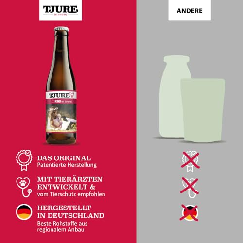 TJURE Hundesmoothie Pferd mit Kartoffel | 6 x 220 ml | Getreidefreier Smoothie für Hunde | Mit 26 % Pferdefleisch & Gemüse | Ideal als Topping & Snack | Ohne Zusatzstoffe | Made in Germany