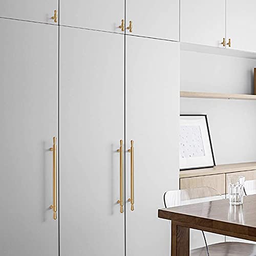 WYNWJ Zieht Griffe Griff,Badezimmerschrank T Bar Möbelbeschläge Reines Kupfer Küchentür Gold Schrank Schubladengriff Schrankknöpfe Für Möbel Küche/Hole Distance:96Mm - Image 8