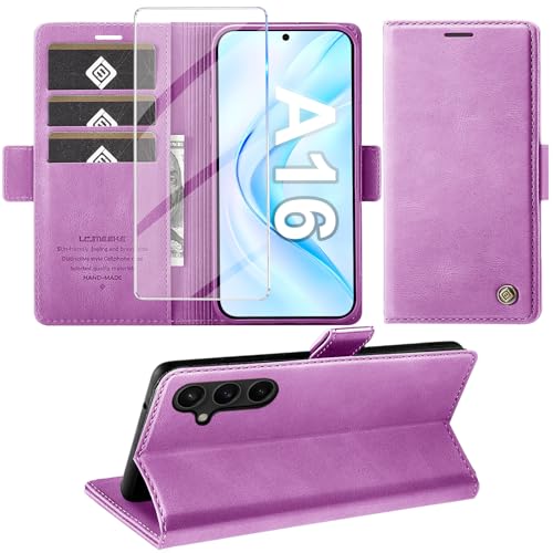 Étui pour Samsung Galaxy A16 5G violet avec clapet support vidéo et porte-carte
