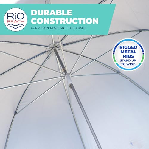 Rio Brands Wave Beach 4' Adjustable Clamp-On Beach Umbrella and Sun Shade, Lightweight Polyester Umbrella with Clamp for Chair - Image 5