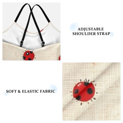 susiyo Red Insect Girls One Piece Swimsuits with Adjustable Straps Bathing Suits for 3-10 Years Old3