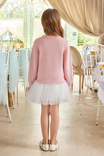 Image of Arshiner Girl's Sweaters Kids Twist Front Cute Pullover Knitted Jumper Fall Winter Clothes