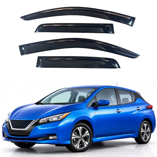 Image of IG Window Visors Fit for 2018-2025 Nissan Leaf, Out-Channel Rain Guards Vent Wind Deflectors 4PC, Car Accessories for 18-25 Leaf
