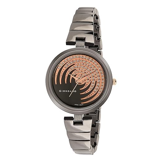 giordano Analog Stylish | Trendy Watch for Women's Water Resistant with Crystal Studded Dial and Unique Design Metal Strap Wrist Watch to Compliment Your Look|Ideal Gift for Women|Ladies|Girls - C2196-picture-10