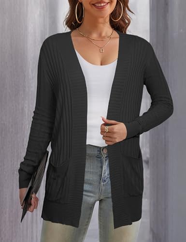 Image of REDHOTYPE Women's Cardigans with Pockets Casual Lightweight Open Front Cardigan Sweaters for Women (S-2XL)