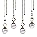 DSVENROLY - Set di 4 catenine per ventilatore a soffitto, con ciondolo a forma di sfera con prisma in cristallo vintage, per lampadario, catena con perline (trasparente)