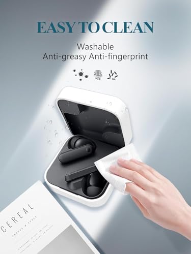 Image of Xcreo Soft Silicone Headphones Case Cover With Keychain For CMF By Nothing Buds Pro 2 (White)
