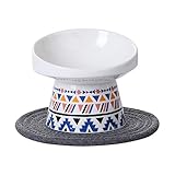 ブルー 傾斜がある 45度 脚付 ペット ボウル フードボウル 犬 猫食器 陶器 ウォーター ボウル 犬猫用 餌入れ 水入れ 水飲みボウル ペット皿 滑り止め 安定感 手入れ簡単 ペット用品 小さい