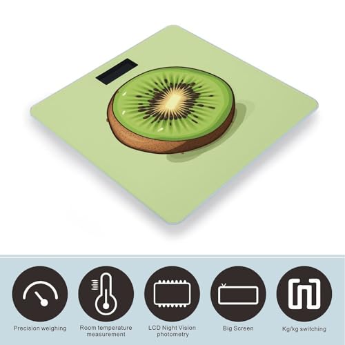 Báscula digital Half Kiwi con vidrio templado y pantalla LCD miniatura 3