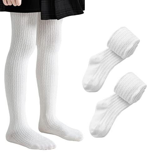 Kiench Toddler Baby Girls Tights Cotton Cable Knit Leggings Stockings Pantyhose