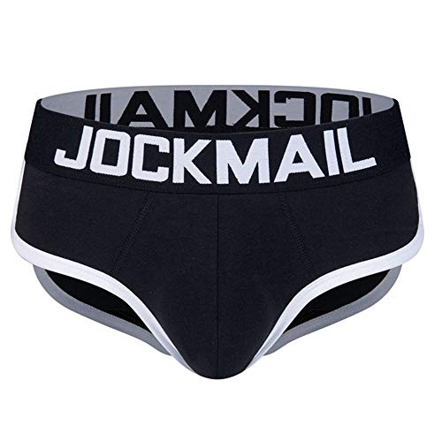 JOCKMAIL Mens Underwear Briefs Sexy Bulge Front + Back buttocks Double Removable Push Up Cup