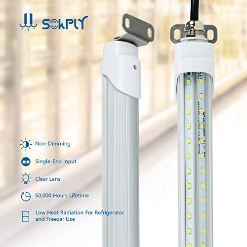 4FT T8 LED Refrigerator Tube Light 18W 2520Lm, 5000K Daylight LED Cooler or Freezer Lights Clear Lens for Fridge, Supermarkets Freezer, Grocery Stores, Black Wire, UL Listed 25 Pack