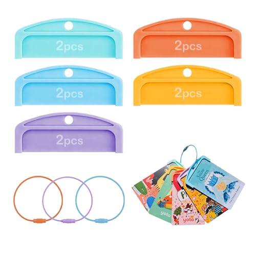 10Pcs Yoto Card Holder with Rings Card Storage Case for Kids Compatible with Yoto Mini Cards & Yoto Player Cards Yoto Accessories