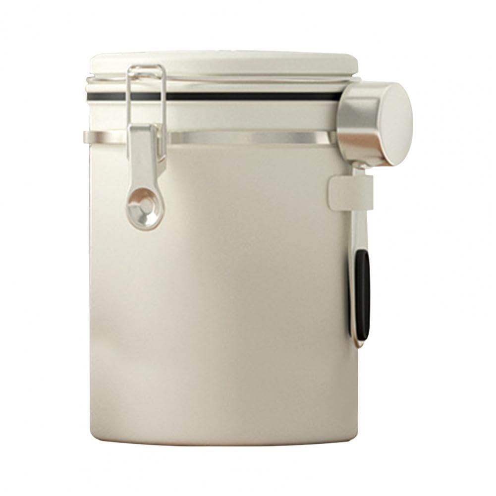 CTRLZS 1800ML Stainless Steel Coffee Canister Airtight Container with Date Tracker Measuring Spoon Freshness Lock Kitchen B
