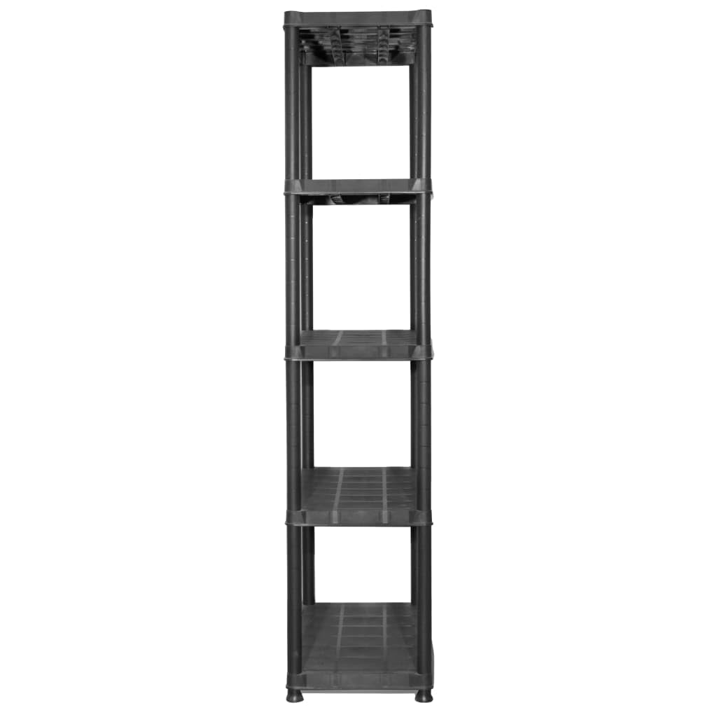 Scaffale a 5 Ripiani,scaffale cucina mobiletto multiuso scaffalature componibili per Adatto a Cucina, Casa, Bagno Nero 71x38x170 cm in Plastica