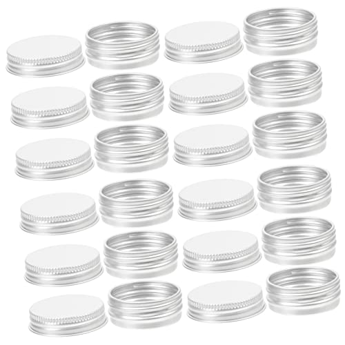 Cabilock 24pcs Candle Jar Candy Container with Lid Tea Storage Jar Tin Cans Tea Container Salve Containers Empty Cans Cosmetic Tins Bar Soap Mini Tin Can Aluminum Lip Balm Travel