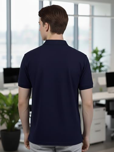 Image of Lux Cozi Men's Cotton Blend Polo T-Shirt with Chest Pocket | Collar T-Shirts for Men | Half Sleeves | Plain - Regular Fit (Pack of 1)
