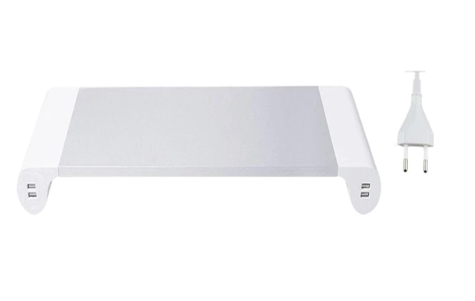 Support ordinateur portable aluminium antidérapant et réhausseur moniteur avec prise EU