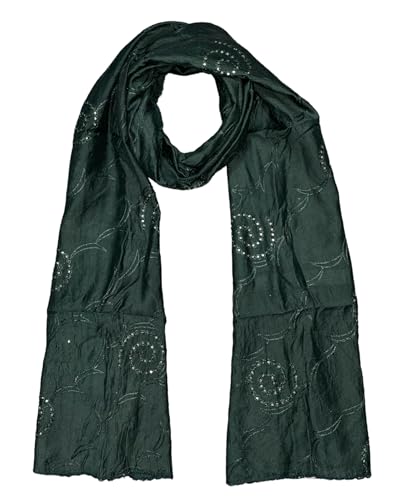 Image of LKC WOMEN'S SEQUENCE EMBROIDERED SELFDESIGN SOFT COTTON CHANDERI DUPATTA