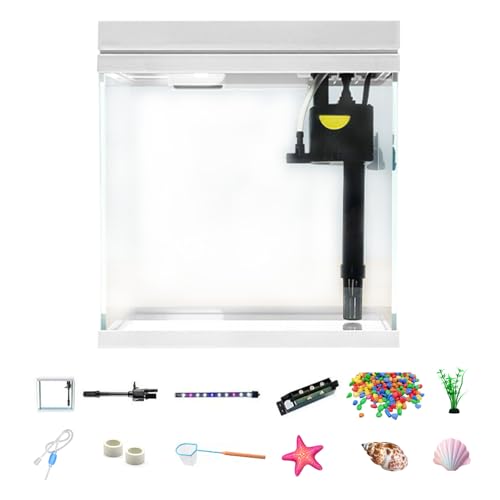 Kit Completo De Acuario, 30 20 30 Cm Mini Acuario De 15 L Con Tubo Led Tricolor Bomba De Agua Silenciosa Sistema De Filtrado Y Circulación De Agua Kit De Inicio De Acuario Blanco Para Oficina Kit Completo De Acuario, 30 20 30 Cm Mini Acuario De 15 L Con Tubo Led Tricolor Bomba De Agua Silenciosa Sistema De Filtrado Y Circulación De Agua Kit De Inicio De Acuario Blanco Para Oficina