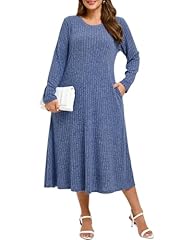 V-navy Blue Maxi Sweater Dress