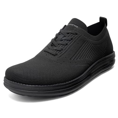 ITAZERO Men's Wide Toe Box Mesh Shoes Business Casual Wide Width Walking Shoes with Arch Support Insole for Plantar Fasciitis