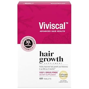 Viviscal Hair Growth Supplements For Women For Thicker, Fuller Hair, Nourishes Thinning & Loss, With Proprietary Collagen Complex, 60 Tablets, 1 Month Supply