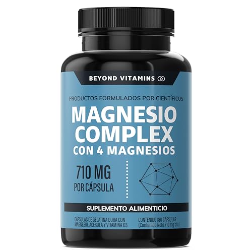 Vitamínicos, Drugstore Beyond Vitamins | Magnesio Complex | CON 4 MAGNESIOS: Citrato, Glicinato, Gluconato y Óxido de Magnesio| 710 mg Puro por Cápsula | Suplemento Alimenticio Sin...